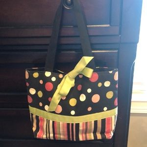 Handmade Polka Dot Strip Bag